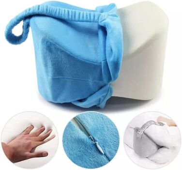 Подушка для ніг BLUEZY, подушка для колін для тих, хто спить на боці, подушка для колін з піни з ефектом пам&39яті, ортопедична подушка для колін для позиціонування подушок зі знімним та пральним чохлом A