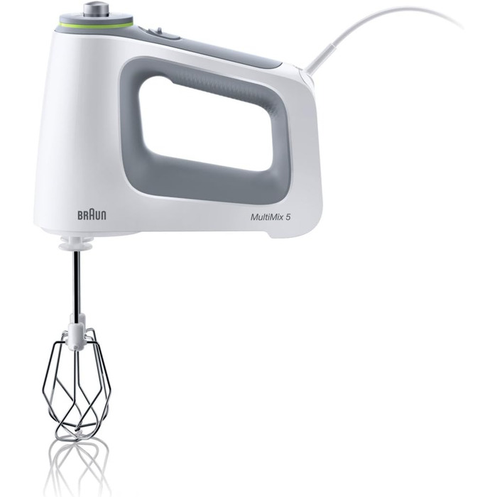 Ручний міксер Braun MultiMix 5 HM 5107 - ручний міксер з безступінчатим регулюванням швидкості, вкл. віночок, гак для тіста, ручни