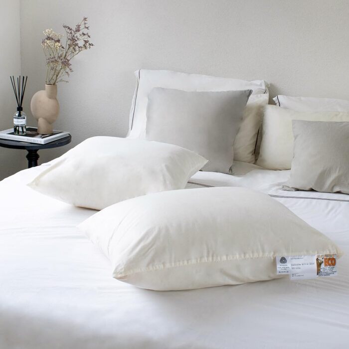 Вовняна подушка Terschellinger 60x70 см - Комплект із 2 подушок - З наповнювачем з 800 грамів натуральної вовни