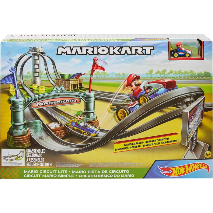 З Mario Die-Cast Kart, години веселощів, змагаючись за найшвидше коло, для маленьких шанувальників Mario Kart віком від 3 років, G