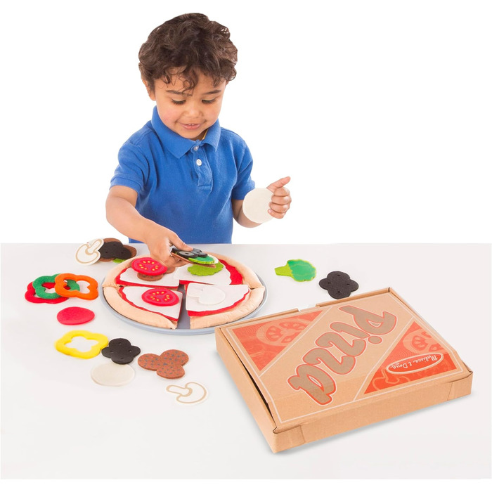 Ігровий набір Melissa & Doug Pizza Рольова гра Гра з їжею Сенсорна іграшка 3 Подарунок для хлопчиків або дівчаток