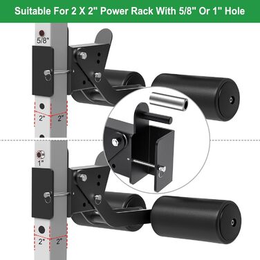 Стійка для присідань з розгинанням ніг SELEWARE для силової стійки 2x2 або 3x3 з отвором 5/8&quot або 1&quot Регульована насадка для тренажера великогомілкових м&39язів живота зі шкіряною поверхнею для тренувань у домашньому спортзалі для стійки 3x3 з отв