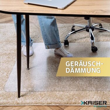 Килимок для стільця KAISER PLASTIC з полікарбонату, Виготовлено в Німеччині, для килимових покриттів, 90 x 120 см, Прозорий, Класичний