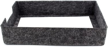 Лоток для документів LUXflair Felt DIN A4, розмір 33,5x24,5x7 см, темно-сірий, штабелюється, поверхня, що протирається. Лоток для листів, настільний органайзер для офісу та дому, темно-сірий 1