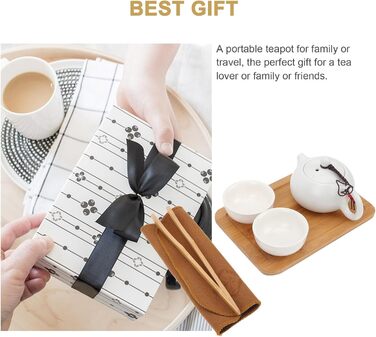 Набір для чаювання Керамічний, жаростійкий, з чайником-термосом для дому та подорожей