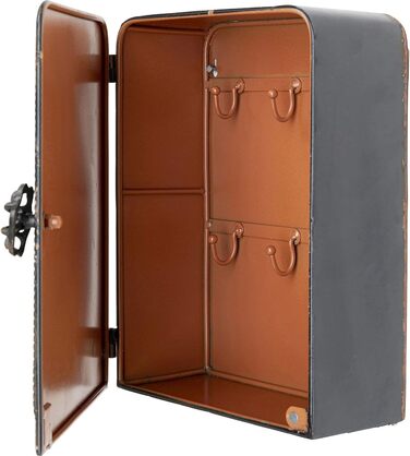 Сейф-скринька для ключів Kare Design, чорний, 324x13 см, шафа для зберігання, з 6 гачками, сталевий корпус, вінтажний, для вхідної зони