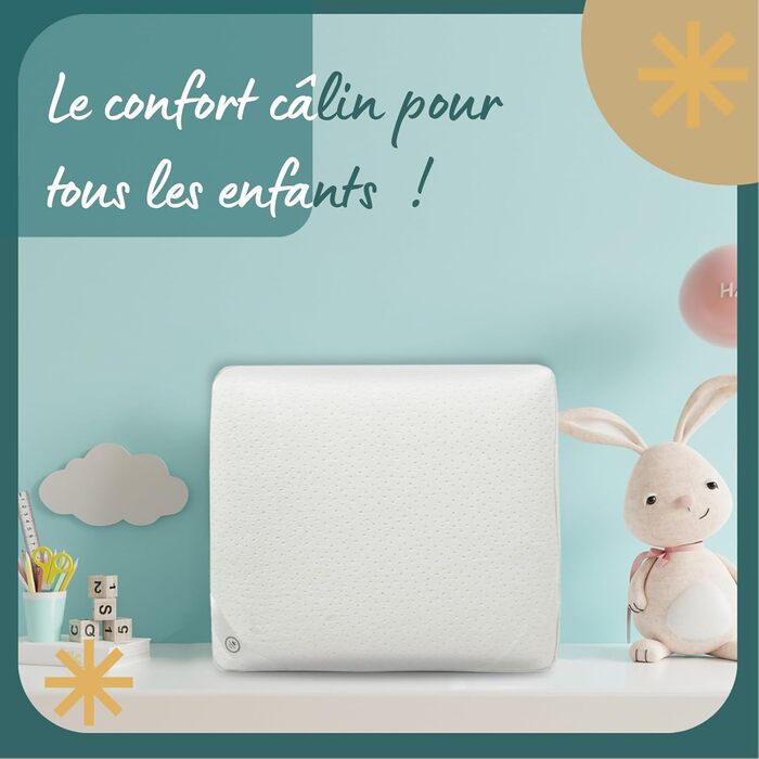 Дитяча подушка SAMPUR мікроперфорована піна з пам'яттю гіпоалергенний чохол, який можна прати