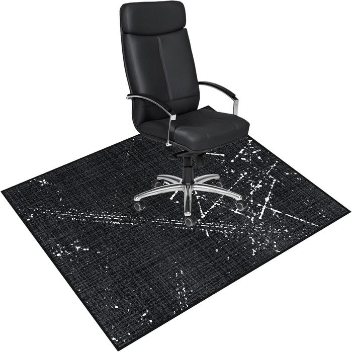 Захисний килимок для офісних стільців 90x120 см - Розкішний килимок для офісних стільців з принтом для паркету та твердих підлог, універсальний килимок для офісного крісла для дому та офісу (Чорний, 90 x 120 см) 90 x 120 см Чорний