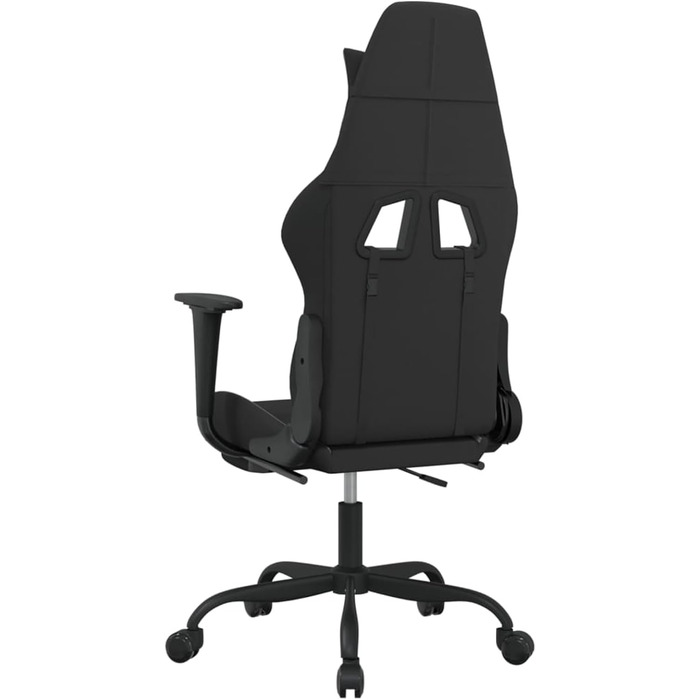 Ігрове крісло з масажем та підставкою для ніг, чорна та світло-сіра тканина, модель ігрового крісла 345481