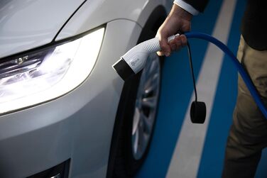 Зарядний кабель DA Hi EV тип 2 для електромобіля та PHEV 22KW 5m 32A 3-фазний, біло-блакитний, стійкий до вітру, дощу та пилу IP54