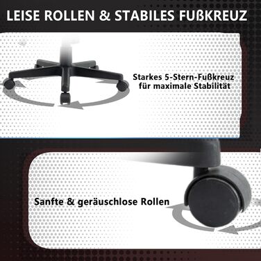 Ергономічне офісне крісло сітка та технічна тканина, регульоване по висоті, поворотне, плавний нахил, поперекова підтримка, робоче крісло для дому або офісу, чорне, важке