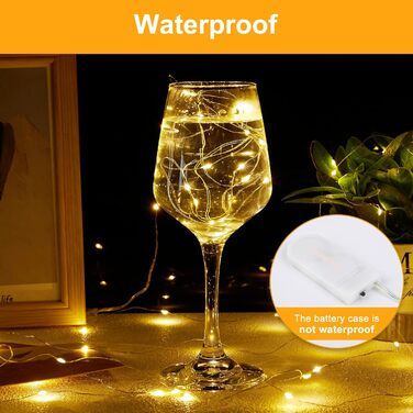 Світлодіодна батарея казкових вогнів, 20 шт. 1M 10 світлодіодів теплі білі внутрішні казкові вогні з акумулятором для спальні, веч