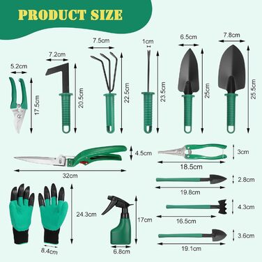 Набір садових інструментів з 13 предметів для бонсай інструменти для копання, садові рукавички, для догляду за рослинами, обрізки, стартовий набір інструментів для початківців у бонсай
