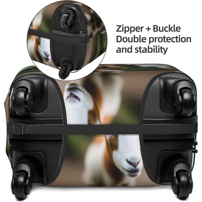 Чохол для валізи Ziegen, міцний захист, підходить для багажу розміром 45.7-81.3 см, малий, Чорний