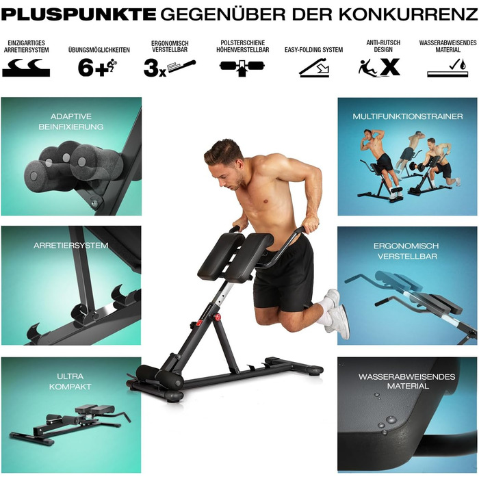 Тренажер для пресу та спини Sportstech 6-в-1 для домашнього використання, багатофункціональна регульована лава для штанги, лава для тренувань жиму лежачи, німецький якісний бренд, лава для пресу, ніг та сідниць для дому