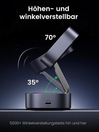 Зарядна станція UGREEN MagFlow 2 в 1 для iPhone, сумісна зі складним бездротовим зарядним пристроєм MagSafe для iPhone 16/16 Pro/1