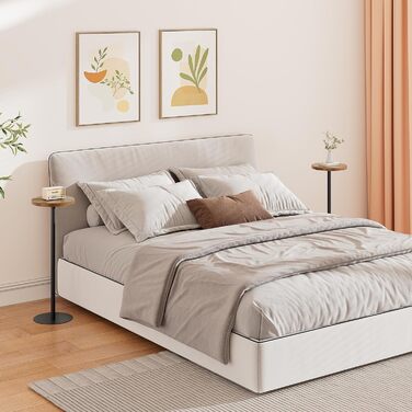 Журнальний столик, високий, круглий столик для напоїв, маленький стоячий столик, вітальня, коричневий 1 коричневий, 01BB065EU