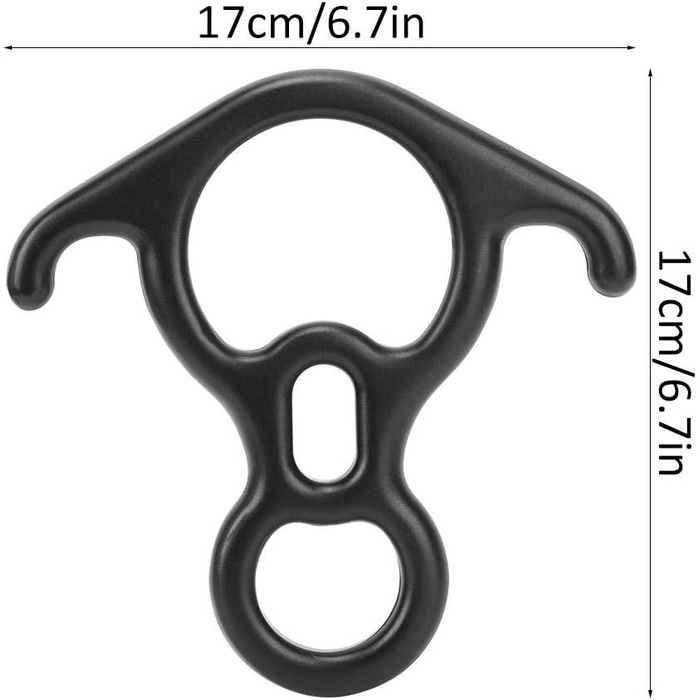 Спускний пристрій Alomejor 50KN для скелелазіння, спуску з гірки, рятувального верстату, восьмикільцевого верстату, великого розміру, для страховки та спуску з вигнутими вухами, для скелелазних рам Peak