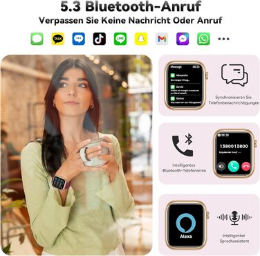 Розумний годинник для чоловіків та жінок, 1,83-дюймовий HD фітнес-трекер з крокоміром/монітором артеріального тиску/монітором серцевого ритму/функцією телефону, трекер сну, 120 спортивних режимів, водонепроникний фітнес- та спортивний годинник IP68 для iP