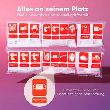 Автомобільна комбінована сумка PURAHELP відповідно до чинного стандарту 2024 DIN 13164 (відповідає StVO) - Вкл. попереджувальний т