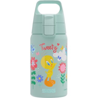 Дитяча пляшка для води з нержавіючої сталі - Shield One - Підходить для газованих напоїв - Герметична - Легка як пір&39їнка - Без BPA - 0,5 л Tweety