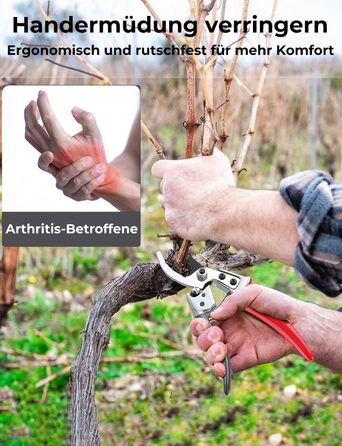 Професійні садові ножиці для жінок у 6 разів гостріші, японська вуглецева сталь SK5, обхідне лезо, діаметр різу 25 мм, для сухої, свіжої деревини, професійні ножиці для троянд, легкі ножиці для рослин для жінок