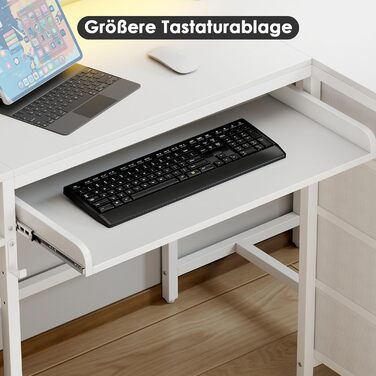 Подібний стіл Yeshine 140 см з підставкою для клавіатури, ігровий стіл з USB-портом зарядки та розеткою, комп&39ютерний стіл з RGB-підсвічуванням та шухлядами для роботи, навчання, відпочинку, білий