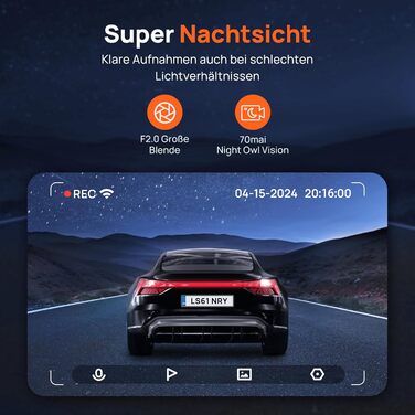 Для автомобілів M310, 1296P WDR автомобільна камера, супер нічне бачення, 24-годинний моніторинг паркування з керуванням через дод