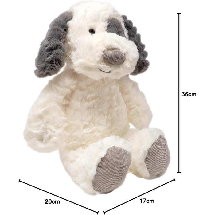 М'яка іграшка Mollis Собака 36 см, біл-сірий