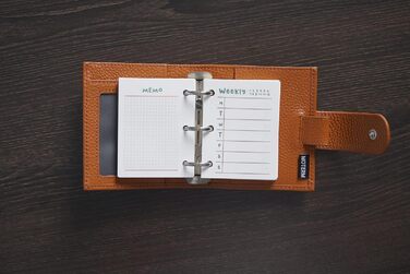 Планер Moterm A9 Regular Rings - гаманець-органайзер із натуральної шкіри (кольоровий помаранчевий, кільце 19 мм)