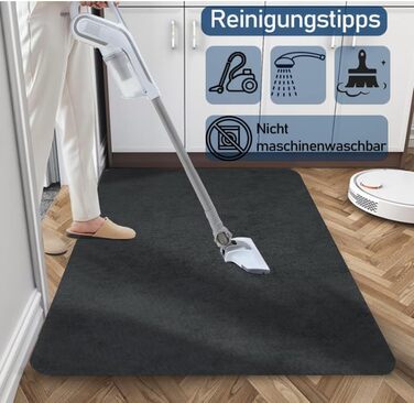 Килимок для вловлювання бруду 50x80 см, надтонкий килимок для прихожих, абсорбуючий нековзний килим, міцний килимок для прихожих, для вхідної зони, кухні, патіо, вхідних дверей, темно-сірий 50 x 80 см (прямокутний)