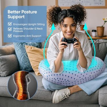 Подушка для читання WildFun для покращення постави та зменшення втоми, компактна подушка для підтримки рук під час читання, гри, роботи, сидіння в ліжку/дивані