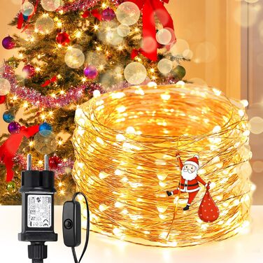 Світлодіодні гірлянди LE 10M з мідного дроту, 100 світлодіодів, водонепроникні IP65, живляться від електрики з вилкою, ідеально пі