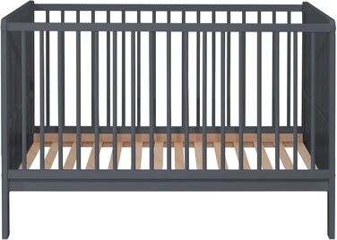 Дитяче ліжко Nelly 120x60 см Дитяче ліжко Сірий колір Бук Регульована висота у 2 напрямках 3 знімні перекладини Сертифіковано EN 716