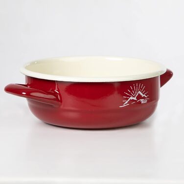 Емальована миска MUGSY з ручкою, дизайн Redline, міцний горщик для кемпінгу та трекінгу