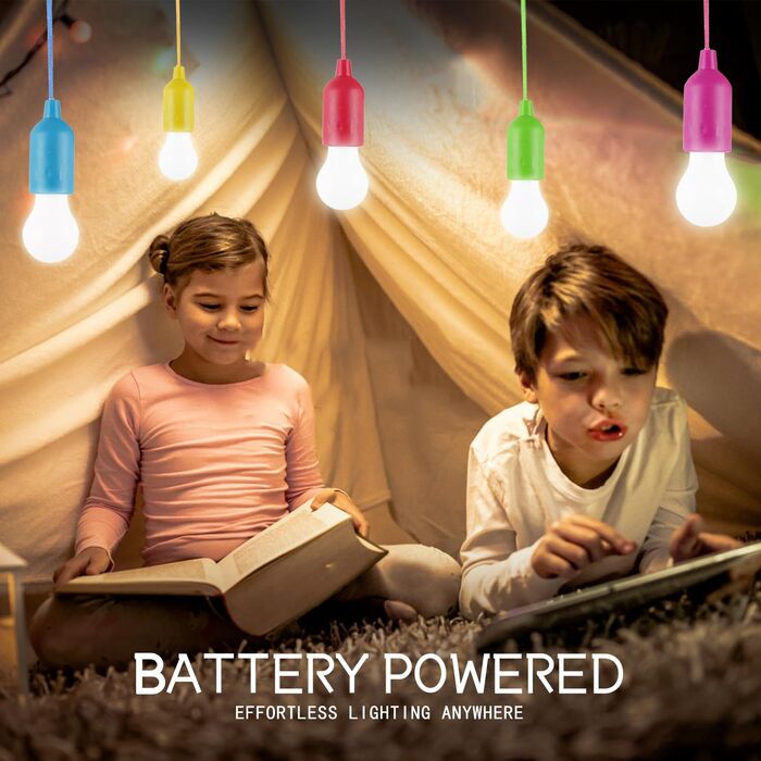 Комплект світлодіодних лампочок із шнуром, що працюють від батарейок, портативний підвісний ліхтар із шнуром для приміщень, вулиці, весілля, надзвичайних ситуацій, кемпінгу, прикраси, садових вечірок, 7-