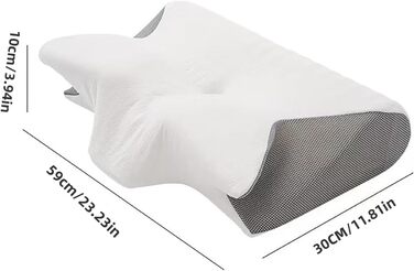 Подушка для підтримки шиї, ергономічна ортопедична подушка 2 в 1, подушка з піни з ефектом пам&39яті, подушка для зняття болю в шиї, ергономічна подушка для сну на боці, спині та животі (чорна)