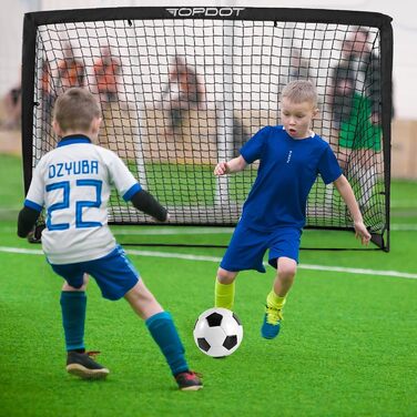 Дитячі футбольні ворота Topdot, футбольні ворота 2-в-1, складні футбольні ворота для тренувань на задньому дворі та надувних спортивних ігор на свіжому повітрі, 180x120 см, чорні