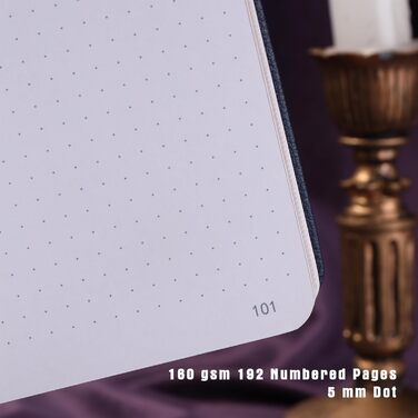 Журнал TIEFOSSI Bullet Dot, вінтажний блокнот для жінок та чоловіків, 160 г/м, 192 сторінки преміум-класу, блокнот A5 у твердій палітурці у подарунок, для щоденного письма в туристичному агентстві, блокноти з синіми аркушами