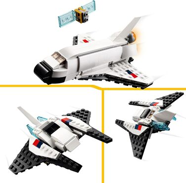 Іграшка LEGO 31134 Creator Space Shuttle 3in1, щоб стати космонавтом і космічним кораблем, конструктор для дітей, хлопчиків, дівча