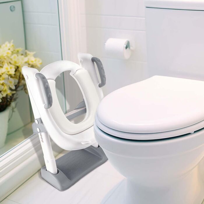 Дитячий дитячий унітаз, крісло для унітазу зі сходами, регульоване крісло для унітазу з поліуретановою підкладкою, стійке до бризо