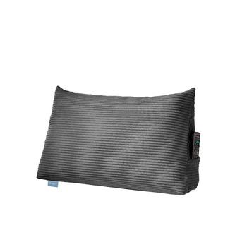 Вельветова подушка для ліжка XDREAM, клиноподібна подушка для ліжка та дивана темно-сірого кольору Стабільна для розмірів подушка для спини та попереку з бічною кишенею Чохол, який можна прати Сертифіковано Oeko-Tex 70 x 40 x 20 см темно-сірого кольору / 