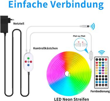 Неонова світлодіодна стрічка Segrass, керування додатком, з пультом дистанційного керування, водонепроникна гнучка неонова світлодіодна стрічка IP65, світлодіодна стрічка 24 В Rgb Неонова мотузкова лампа, застосовна до спальні, кімнати та зовнішнього оздо