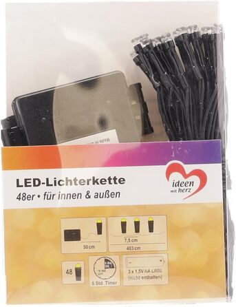 Ідеї з серцевими світлодіодними казковими вогнями теплий білий всередині та зовні 8 різних режимів освітлення вкл. таймер (48 світ