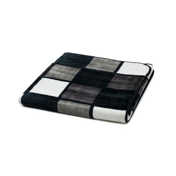 М&39яка ковдра, на дотик кашемір, висока щільність тканини 500 г/м, Antigua, 150 x 200 см - Антрацит/Чорний/Біло-сірий