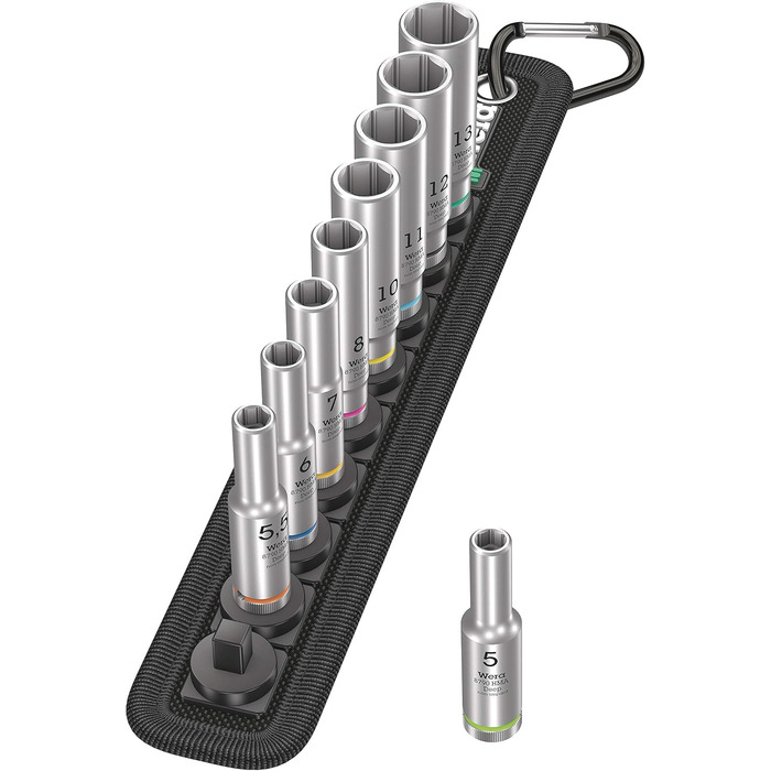 Набір головок Wera 05004525001 Deep, 1/4 привід, 9 предметів