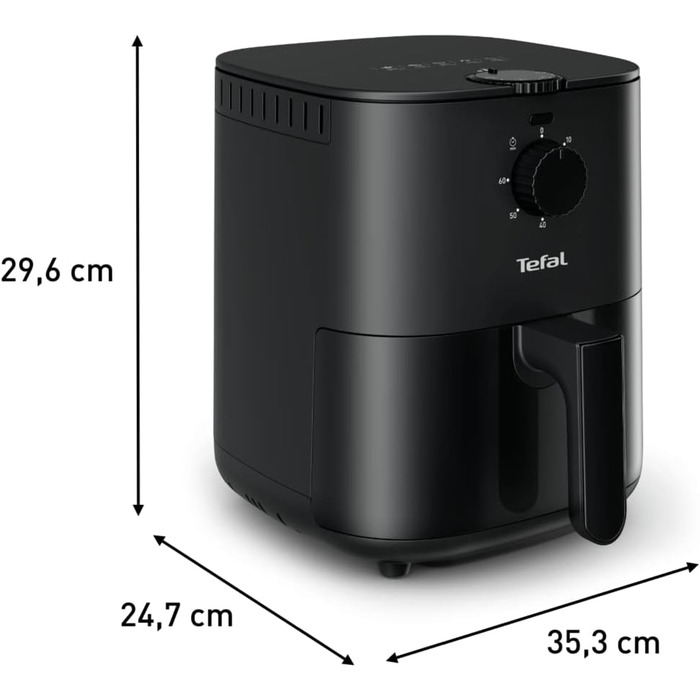 Фритюрниця Tefal EY1308 Easy Fry, безмасляна фритюрниця ємністю 3.5 л, компактний дизайн, енергозбереження, хрусткі результати, здорове приготування їжі, запчастини, безпечні для посудомийної машини