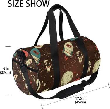 Симпатична спортивна сумка з канвасу Космічний мандрівник ідеальна для поїздок на вихідні, ручної поклажі для чоловіків та жінок, для спорту та ночівлі