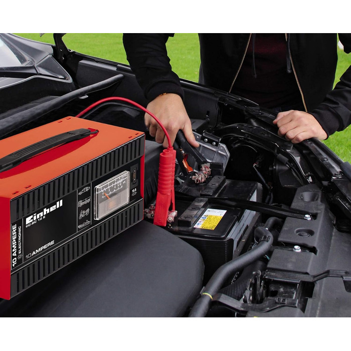Зарядний пристрій Einhell CC-BC 10 E (12 В, ф. акумулятори від 5-200 Ач, зарядна електроніка, корпус з листової сталі, вкл. зарядн