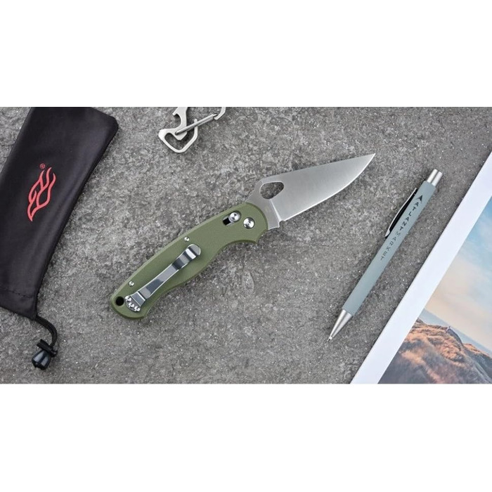 Складаний кишеньковий ніж Ganzo G729-GR, лезо з нержавіючої сталі 440C, ергономічна рукоятка G10 з кліпсою, полювання, риболовля,